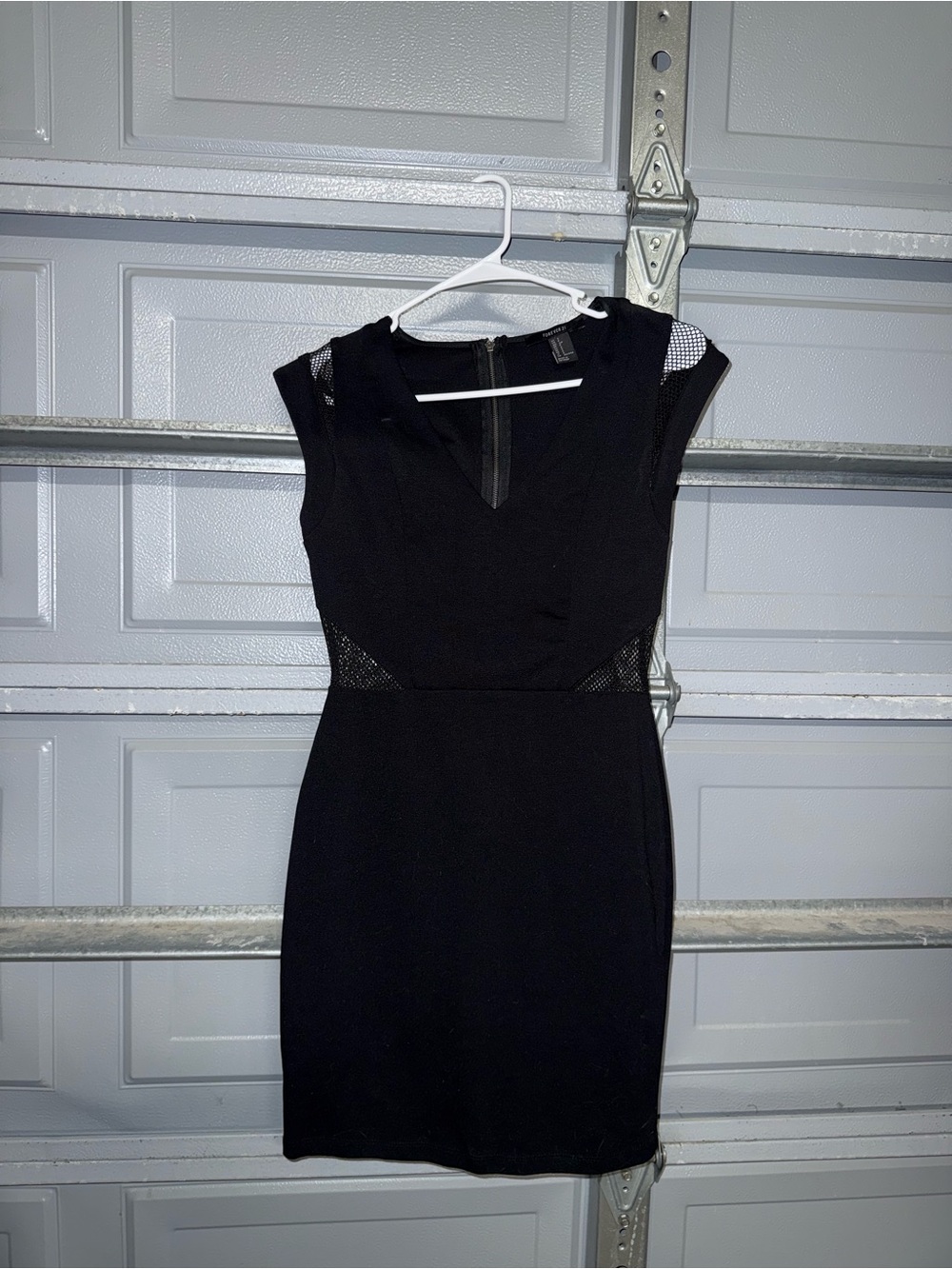 Elegant Black Mesh-Detail Dress